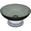Ver imagem 1 de Centro de Mesa Decorativo de Vidro Fumê 12x25x25cm Sala Jantar Decoração Enfeite