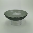 Ver imagem 4 de Centro de Mesa Decorativo de Vidro Fumê 12x25x25cm Sala Jantar Decoração Enfeite