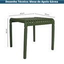 Ver imagem 2 de Mesa Lateral e de Apoio Quadrada Área Externa Outdoor Gávea Rivatti Polipropileno Verde Proteção