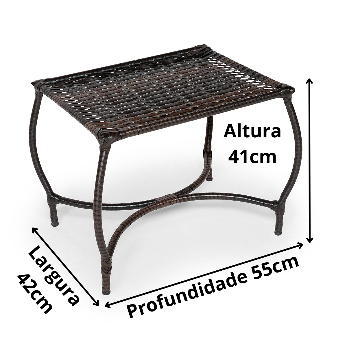 Cadeira + Mesinha Dandara Área Externa Jardim Junco Marrom - 7