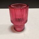 Ver mais imagens de Castiçal Decorativo de Vidro Vinho 8x6x6cm Porta Vela Mesa Jantar Decoração Sala