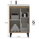 Ver imagem 2 de Gabinete de Banheiro 60cm sem Lavatório Ref 630 Cewal - Itapuã/off White