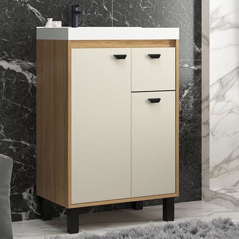 Gabinete de Banheiro 60cm sem Lavatório Ref 630 Cewal - Itapuã/off White