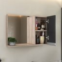 Ver imagem 5 de Kit Gabinete Banheiro Fox 60cm Madeirado/preto (gabinete + Cuba + Espelheira)