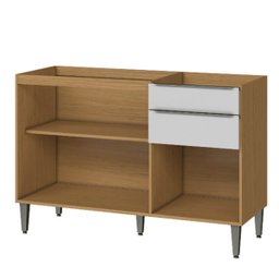 Balcão de Pia 100% Mdf 3 Portas 2 Gavetas 120cm Luna Atacama/branco - 2