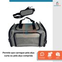 Ver imagem 4 de Bolsa De Transporte Pet Avião Para Cachorro Gato Duke e Dixie Cinza e Preto