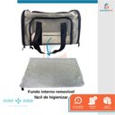 Ver imagem 3 de Bolsa De Transporte Pet Avião Para Cachorro Gato Duke e Dixie Cinza e Preto