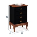 Ver imagem 5 de Mesa de Cabeceira 4 Gavetas Pés Luiz Xv Hannover 60817 - Preto/imbuia Glazer