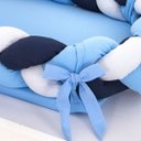 Ver imagem 2 de Ninho Redutor de Berço Trança Azul Menino 3 Peças 100% Algodão