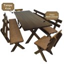 Ver imagem 7 de Conjunto Mesa Madeira Maciça para Churrasco Imbuia + 4 Bancos Estofados Jambo