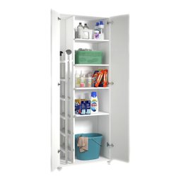 Armário Para Área Serviço 2 Portas Vassouras ClickForte Armário Lavanderia Branco - 8
