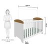 Berço Americano 100% Mdf com Regulagem de Altura Lino Móveis Peroba Branco Brilho/carvalho - 3