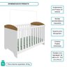 Berço Americano 100% Mdf com Regulagem de Altura Lino Móveis Peroba Branco Brilho/carvalho - 4