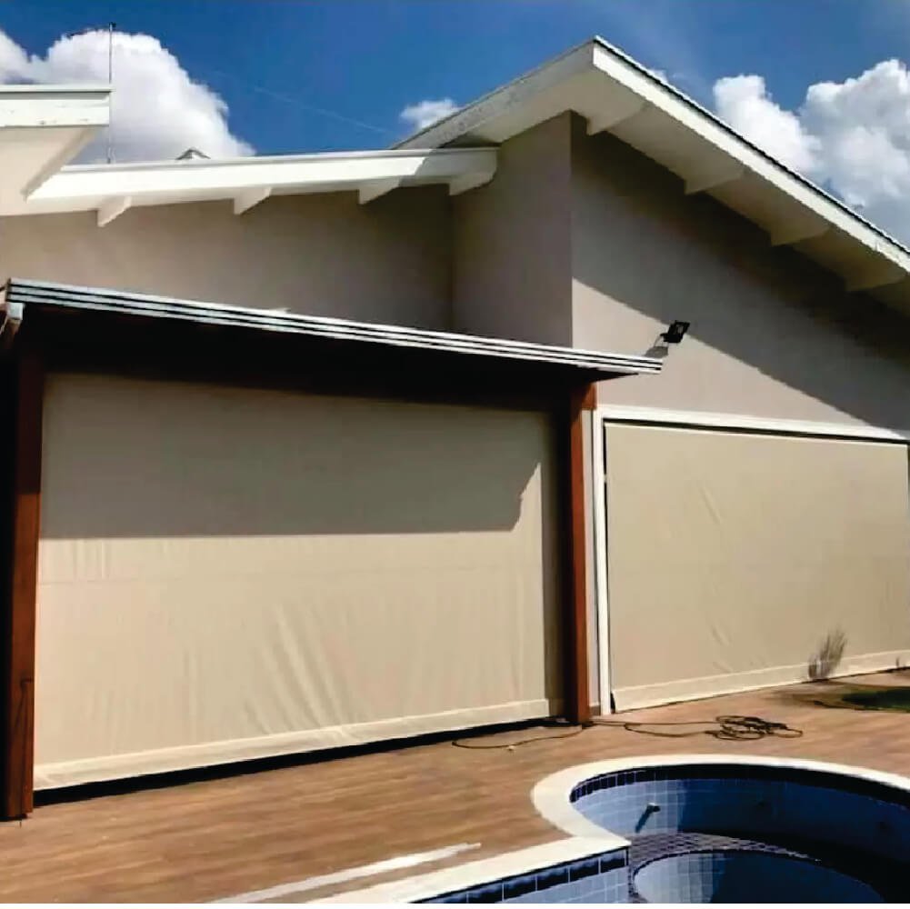 Toldo Cortina Bege - 3,70m x 1,60m - kit completo - 1