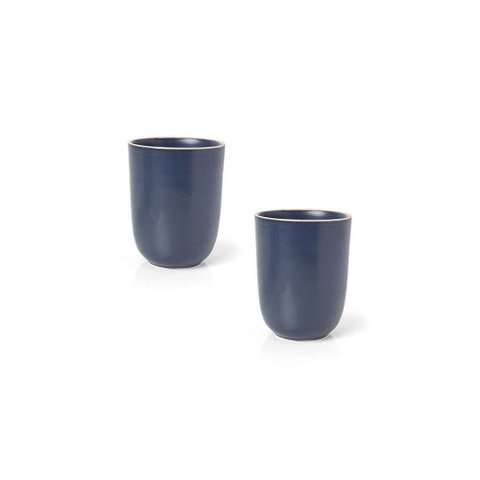 Jogo de Caneca Copa e Cia 2 Peças Vivant em Cerâmica Azul