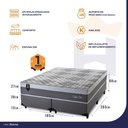 Ver imagem 3 de Conjunto Cama Box Super King Size Sheffield 193x203x65 c/ Molas Ensacadas