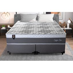 Conjunto Cama Box Super King Size Sheffield 193x203x65 c/ Molas Ensacadas - 2