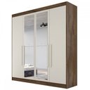 Ver imagem 5 de Guarda-roupa Casal Nantes 4 Portas 3 Gavetas 100%mdf com Espelho Brauna/off White - Europa Móveis