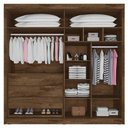 Ver imagem 3 de Guarda-roupa Casal Nantes 4 Portas 3 Gavetas 100%mdf com Espelho Brauna/off White - Europa Móveis