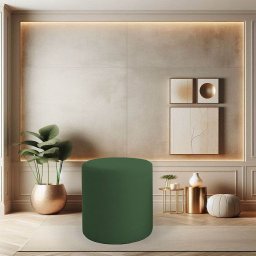 Puff Beca Cilindro Suede Live - 7 Decor Verde Escuro - 2