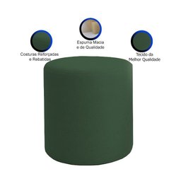 Puff Beca Cilindro Suede Live - 7 Decor Verde Escuro - 3