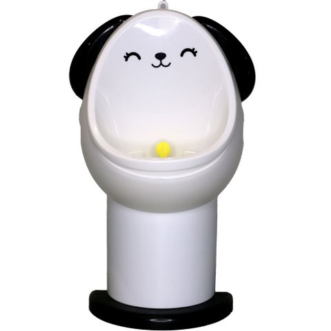 Mictório Infantil Portátil Penico Treinamento para Meninos Modelo Cachorrinho Lorben Branco/preto