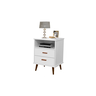 Conjunto Mesa de Cabeceira 2 gavetas -itália- Com Cabeceira Queen 1,60 cm -areia- - Branco - 3