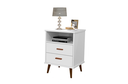 Ver imagem 3 de Conjunto Mesa de Cabeceira 2 gavetas -itália- Com Cabeceira Queen 1,60 cm -areia- - Branco