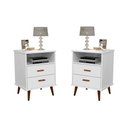 Ver imagem 2 de Conjunto Mesa de Cabeceira 2 gavetas -itália- Com Cabeceira Queen 1,60 cm -areia- - Branco