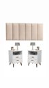 Ver imagem 1 de Conjunto Mesa de Cabeceira 2 gavetas -itália- Com Cabeceira Queen 1,60 cm -areia- - Branco
