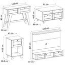 Ver imagem 3 de Sala de Estar Completa Decor para Tv até 75 Polegadas 2 Portas Cinamomo/off White - Pnr Móveis