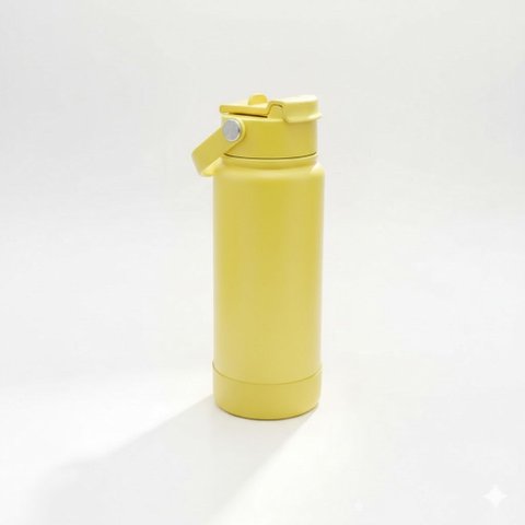 Garrafa Térmica Tr-008 1000ml Aço Inox com Protetor de Silicone:Amarelo