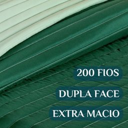 Jogo King Size Colcha Leslie 200 Fios Bordado Dupla Face Luxuoso Colors:verde - 3
