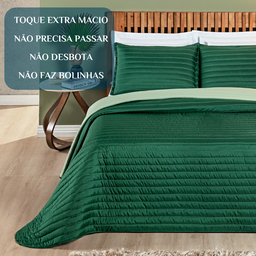 Jogo King Size Colcha Leslie 200 Fios Bordado Dupla Face Luxuoso Colors:verde - 5