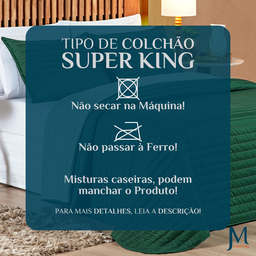 Jogo King Size Colcha Leslie 200 Fios Bordado Dupla Face Luxuoso Colors:verde - 7