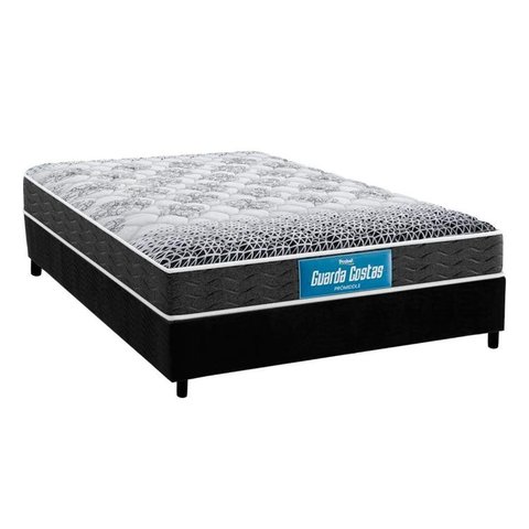 Cama Box Casal: Colchão Anatômico Probel D28/EP Guarda Costas Prómiddle + Base CRC Suede Black(138x1