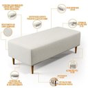 Ver imagem 6 de Kit 02 Puffs Bali W01 Pés Palito 120x50 Cm Linho Champagne