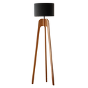 Ver imagem 3 de Luminária Decorativa Bivolt Pé Triplo Madeira Cúpula Preta