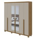 Ver imagem 7 de Guarda-roupa Alonzo 6 Portas e 4 Gavetas com Espelho e Pés Amêndoa Clean com Off White