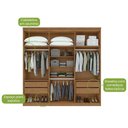 Ver imagem 2 de Guarda-roupa Alonzo 6 Portas e 4 Gavetas com Espelho e Pés Amêndoa Clean com Off White