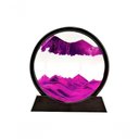Ver imagem 1 de Enfeite de Vidro Quadro Redondo Decorativo Duna Ampulheta para Quarto Sala Escritório 18cm Rosa