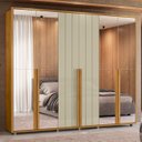 Ver imagem 2 de Guarda Roupa Casal 278cm 6 Portas 8 Espelhos Zac Opala/cumaru Z10 - Mpozenato