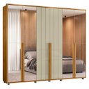 Ver imagem 1 de Guarda Roupa Casal 278cm 6 Portas 8 Espelhos Zac Opala/cumaru Z10 - Mpozenato