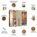 Ver imagem 3 de Guarda Roupa Casal 278cm 6 Portas 8 Espelhos Zac Opala/cumaru Z10 - Mpozenato