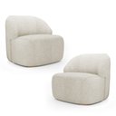Ver imagem 1 de Kit 02 Poltronas Decorativas Kaya Orgânica Linho Bege Claro - Desk Design