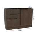 Ver imagem 3 de Balcão para Cozinha 120cm 1 Porta 3 Gavetas sem Tampo Lisboa