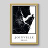 Quadro Mapa Joinville - 60x40cm - Moldura Padrão Madeira - 1