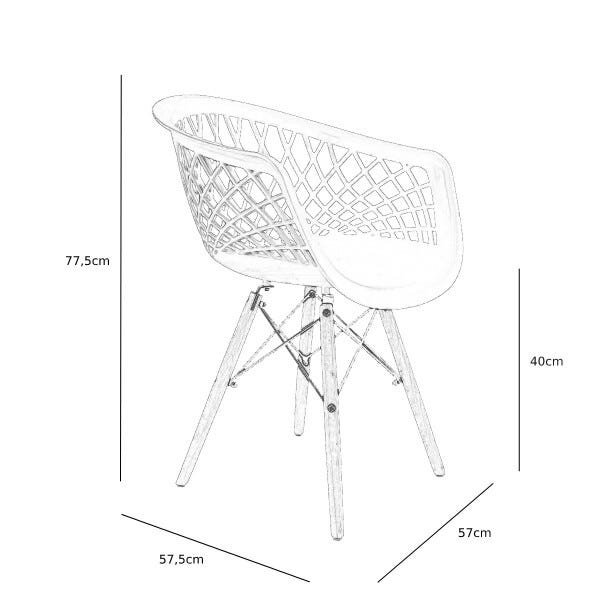 Kit 4 Cadeiras Web Black Base Preta Polipropileno - 6