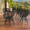 Ver imagem 2 de Kit 4 Cadeiras Web Polipropileno: Design Moderno para Sala, Varanda e Área Externa