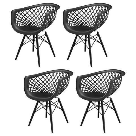 Kit 4 Cadeiras Web Polipropileno: Design Moderno para Sala, Varanda e Área Externa